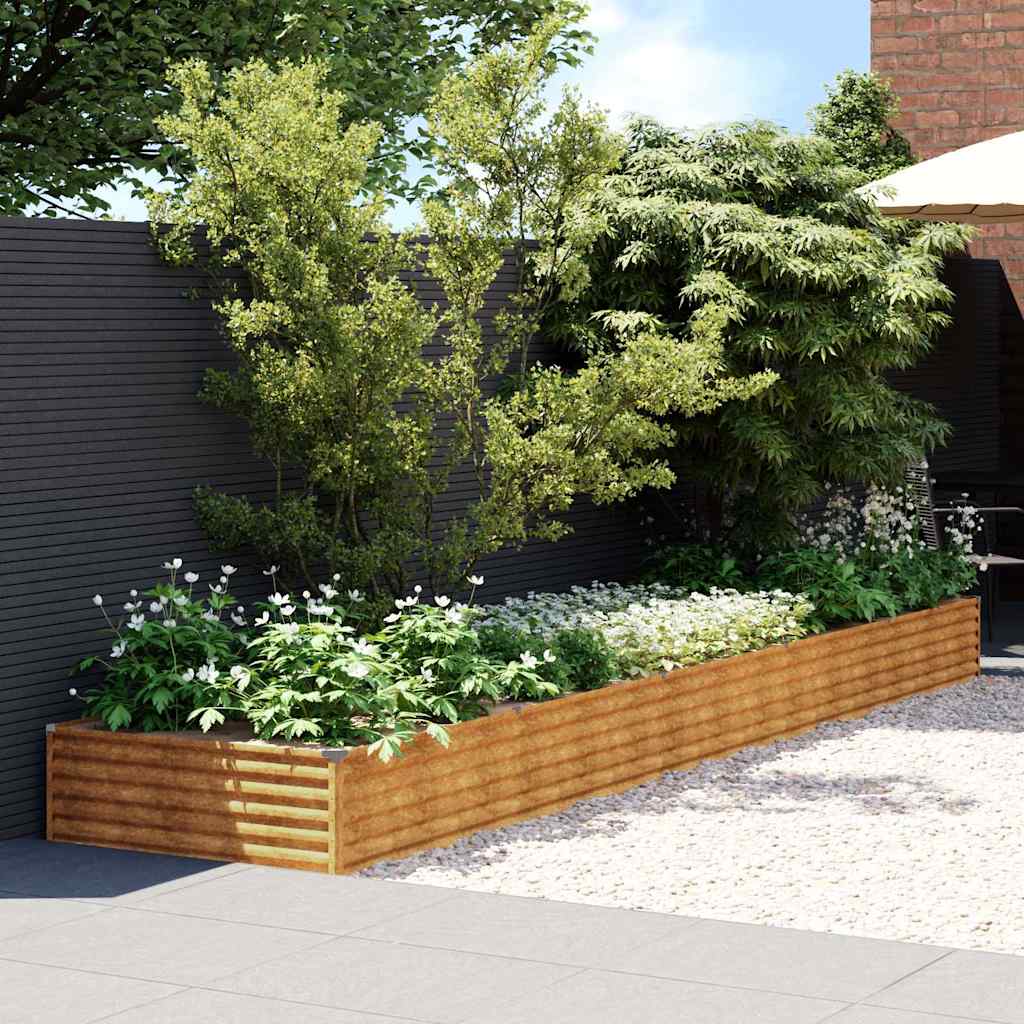 vidaXL Garden Raised Bed Corten Steel Weathering Steel Depth 100 cm