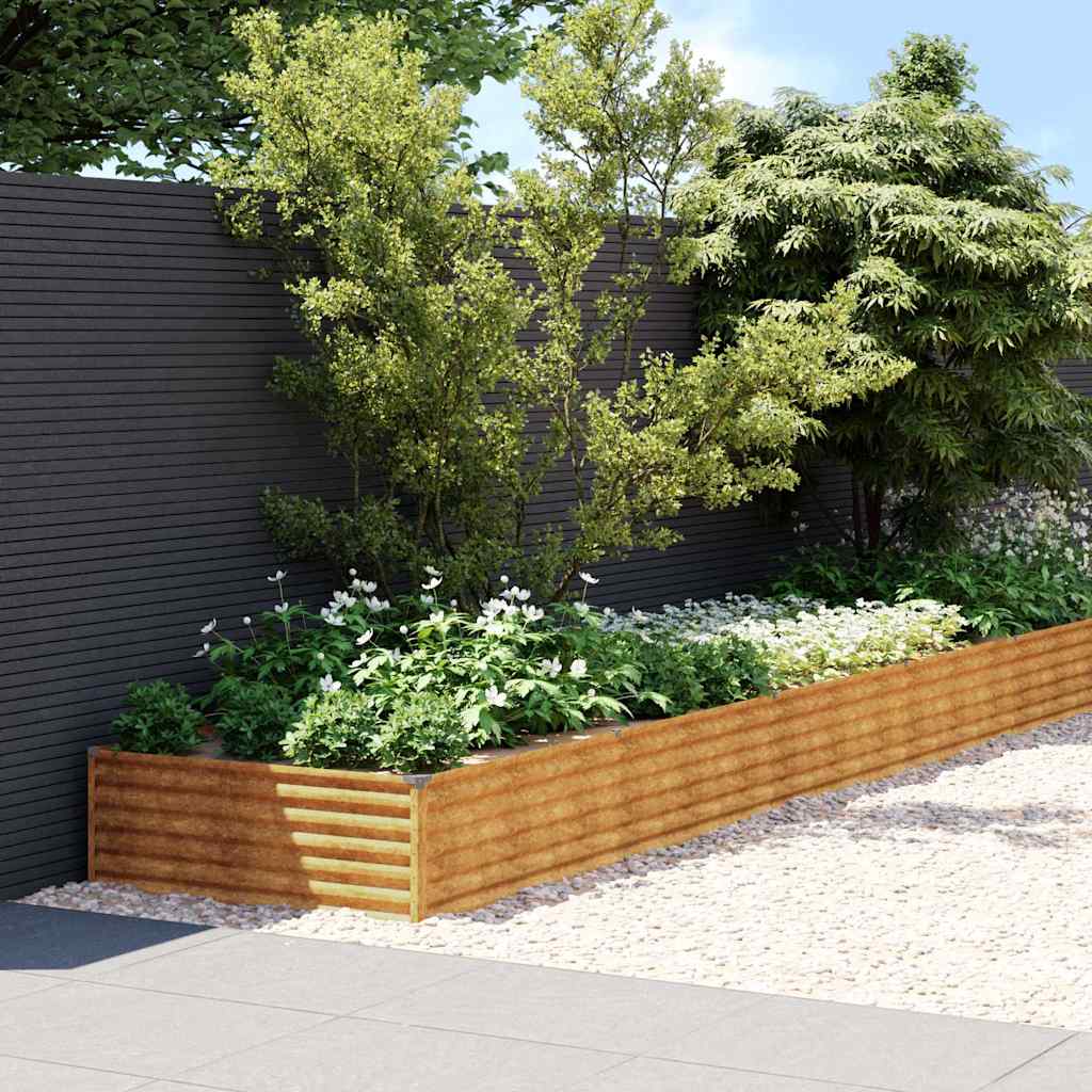 vidaXL Garden Raised Bed Corten Steel Weathering Steel Depth 100 cm