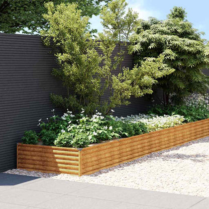 vidaXL Garden Raised Bed Corten Steel Weathering Steel Depth 100 cm