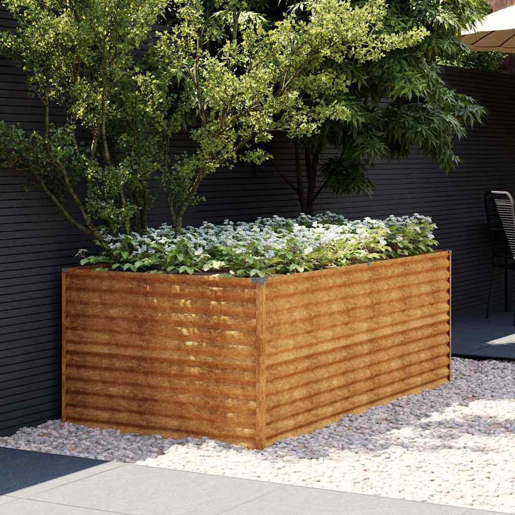 vidaXL Garden Raised Bed Corten Steel Weathering Steel Depth 100 cm