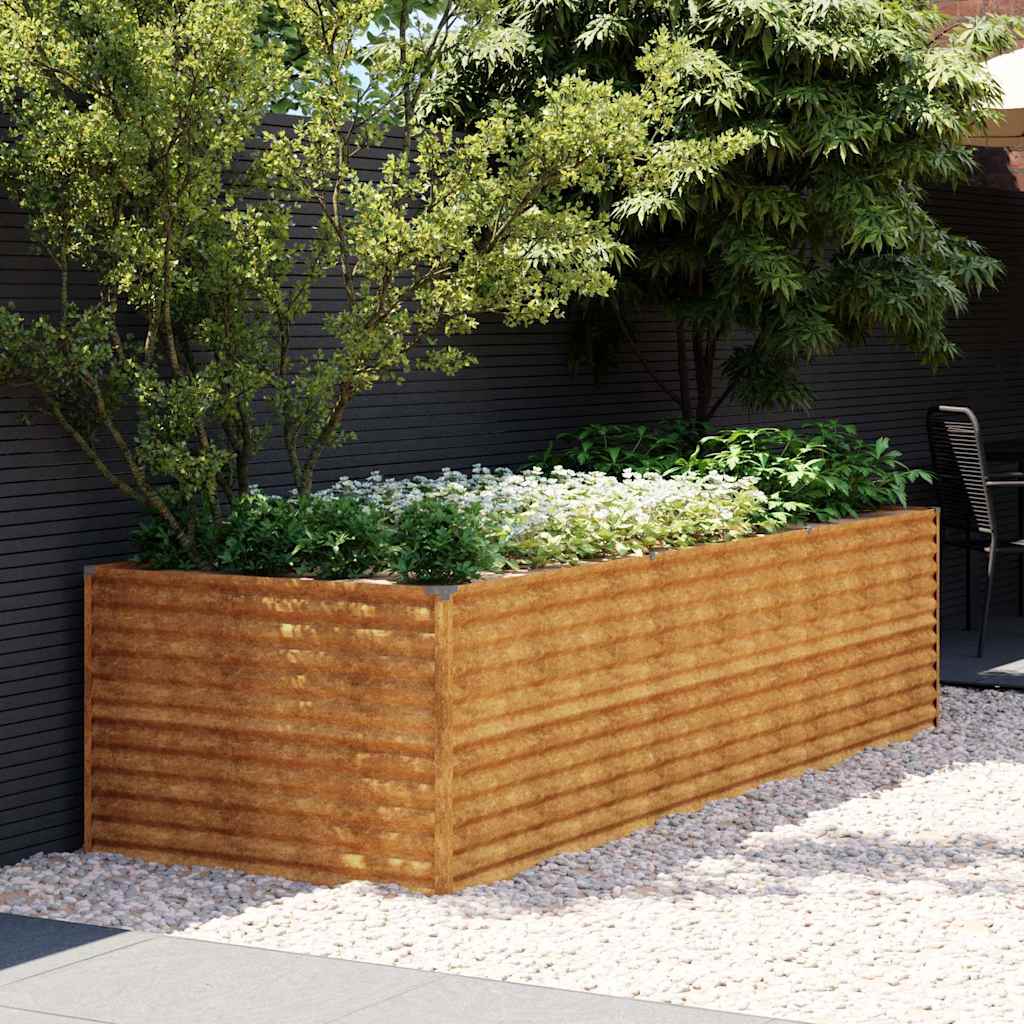 vidaXL Garden Raised Bed Corten Steel Weathering Steel Depth 100 cm