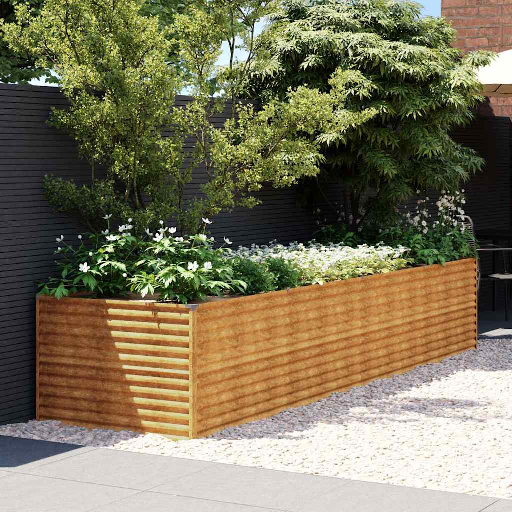vidaXL Garden Raised Bed Corten Steel Weathering Steel Depth 100 cm