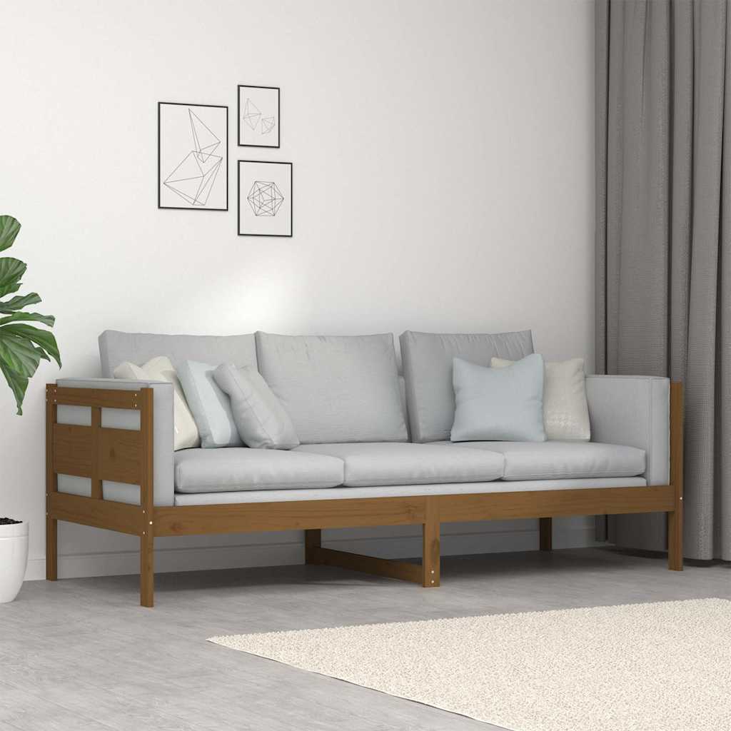 vidaXL Day Bed without Mattress Honey Brown Solid Wood Pine 80x200 cm 3