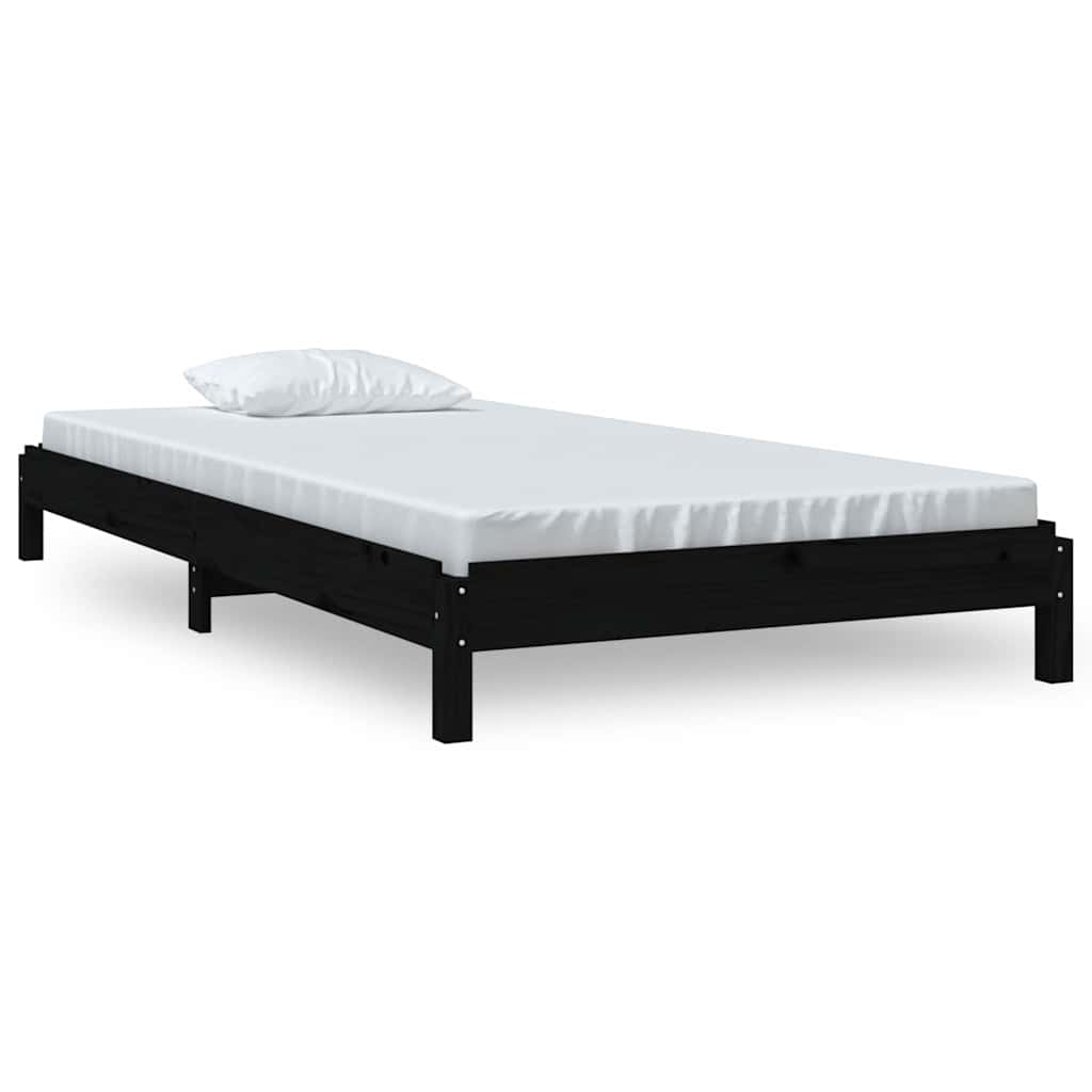 vidaXL Stack Bed | Black | Solid Pinewood | Small Single | Stackable | Stack Bed 2