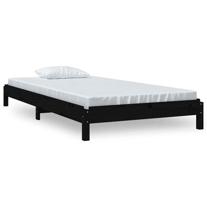 vidaXL Stack Bed | Black | Solid Pinewood | Small Single | Stackable | Stack Bed 2