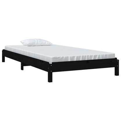 vidaXL Stack Bed | Black | Solid Pinewood | Small Single | Stackable | Stack Bed 3