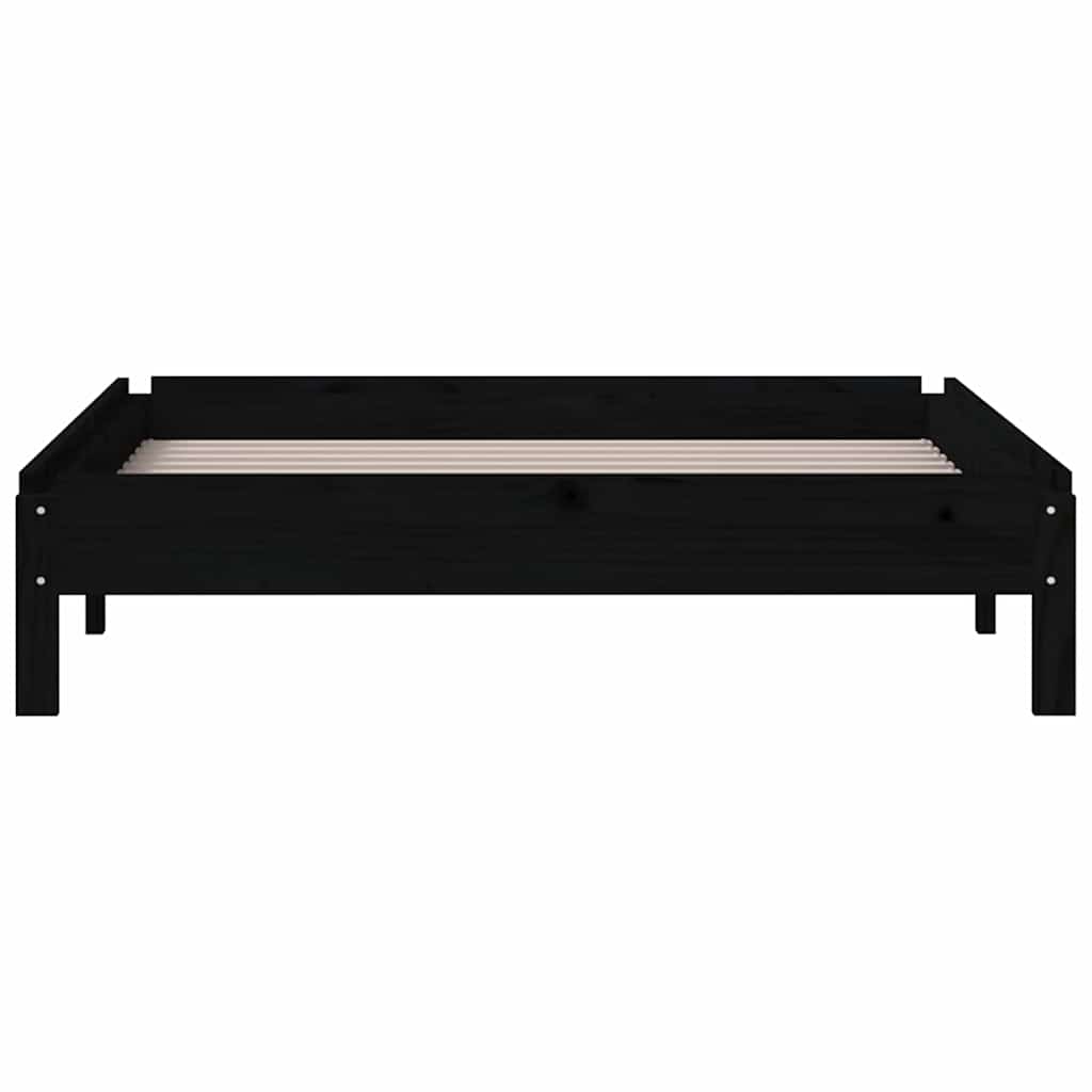 vidaXL Stack Bed | Black | Solid Pinewood | Small Single | Stackable | Stack Bed 6