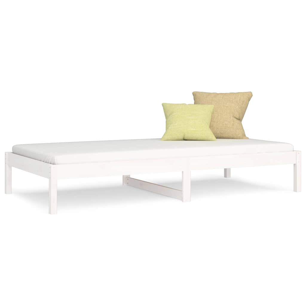 vidaXL Day Bed without Mattress White 90x200 cm Solid Wood Pine 2