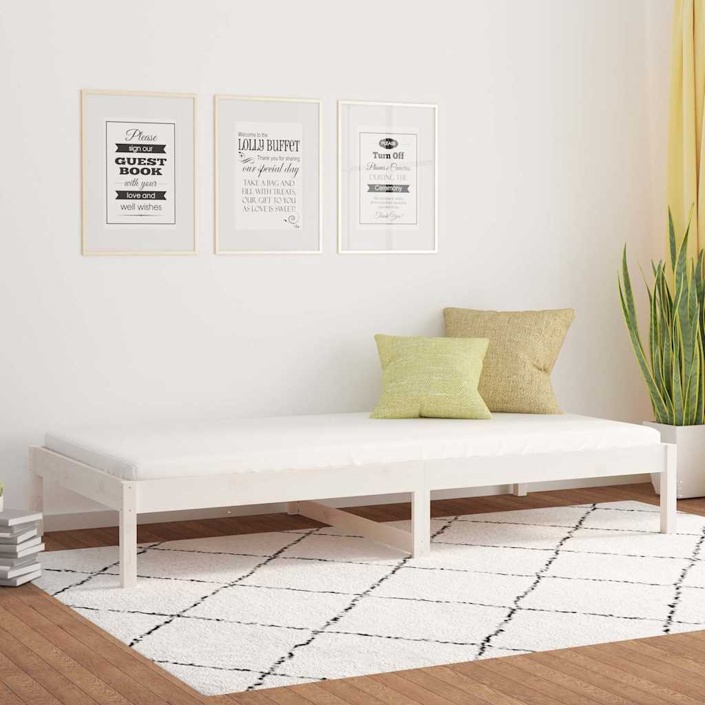 vidaXL Day Bed without Mattress White 90x200 cm Solid Wood Pine 1