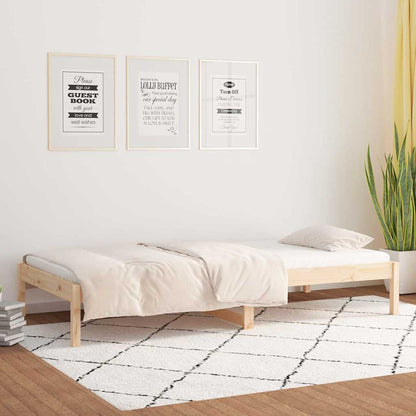 Day Bed without Mattress Solid Wood Pine Natural 90 cm 190 cm
