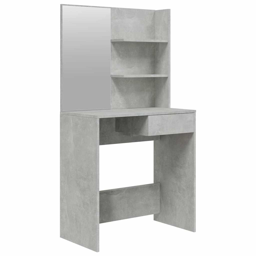 vidaXL Dressing Table with Mirror Concrete Grey 74.5x40x141 cm 2