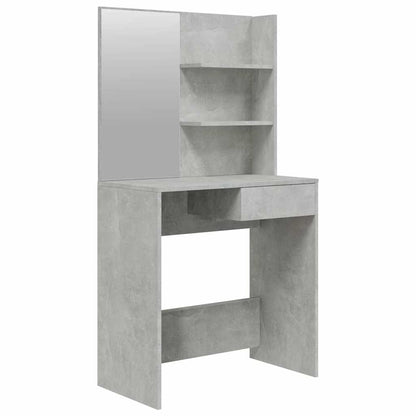 vidaXL Dressing Table with Mirror Concrete Grey 74.5x40x141 cm 2