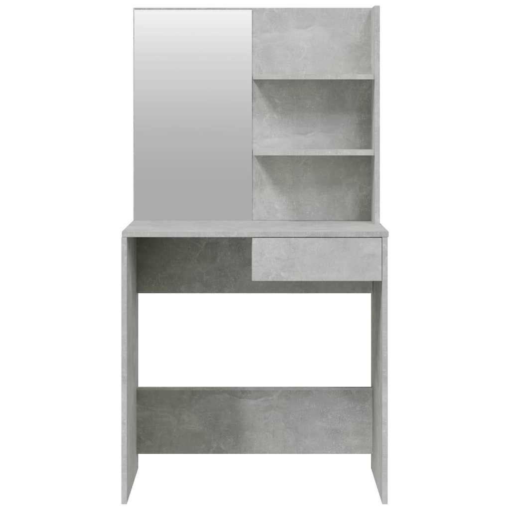 vidaXL Dressing Table with Mirror Concrete Grey 74.5x40x141 cm 6