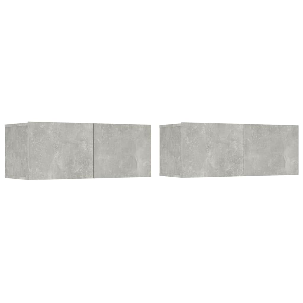 vidaXL 2 Piece TV Cabinet Set Concrete Grey 80x30x30 cm Engineered Wood 2