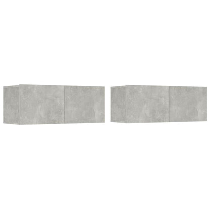 vidaXL 2 Piece TV Cabinet Set Concrete Grey 80x30x30 cm Engineered Wood 2