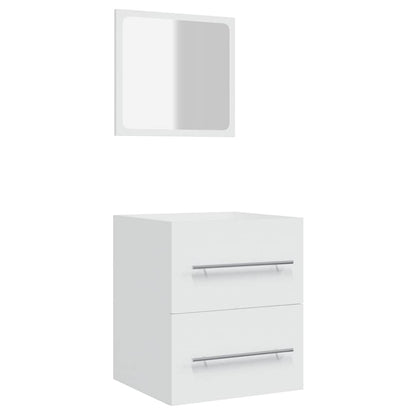 vidaXL Bathroom Cabinet with Mirror White 41x38.5x48 cm Engineered Wood 2