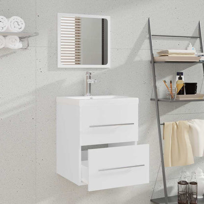 vidaXL Bathroom Cabinet with Mirror White 41x38.5x48 cm Engineered Wood 3