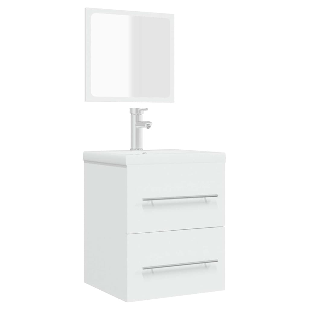 vidaXL Bathroom Cabinet with Mirror White 41x38.5x48 cm Engineered Wood 4