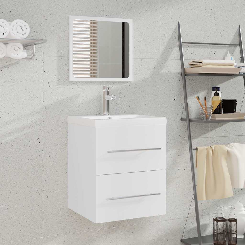vidaXL Bathroom Cabinet with Mirror White 41x38.5x48 cm Engineered Wood 1