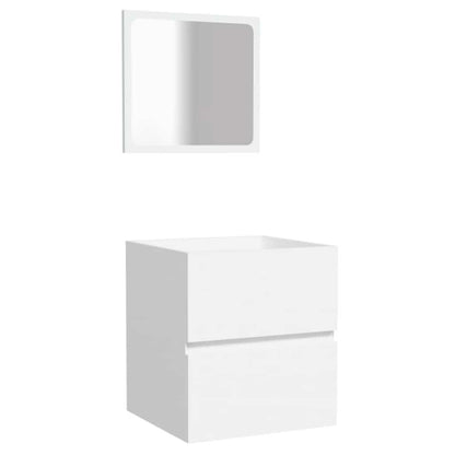 vidaXL Bathroom Cabinet with Mirror White Engineered Wood 2