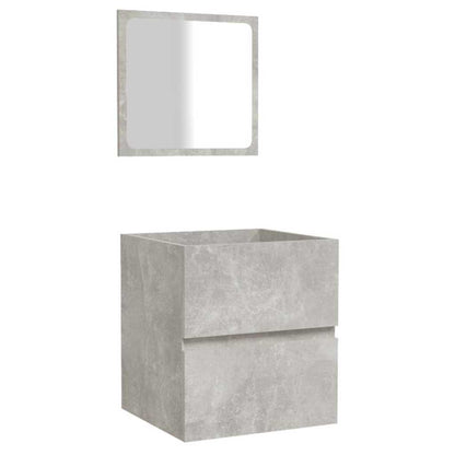 vidaXL Bathroom Cabinet with Mirror Concrete Grey Engineered Wood 2