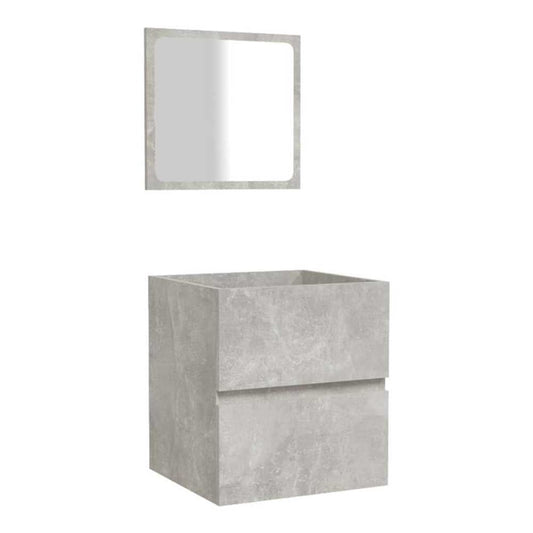 Bathroom Cabinet with Mirror Engineered Wood Concrete grey