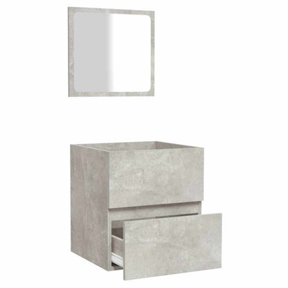 vidaXL Bathroom Cabinet with Mirror Concrete Grey Engineered Wood 5
