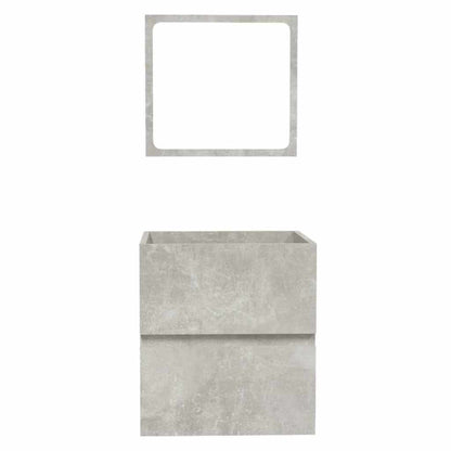 vidaXL Bathroom Cabinet with Mirror Concrete Grey Engineered Wood 6