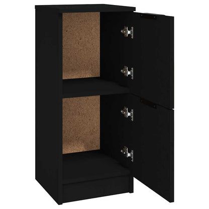 vidaXL Sideboards 2 pcs Black 30x30x70 cm Engineered Wood 4