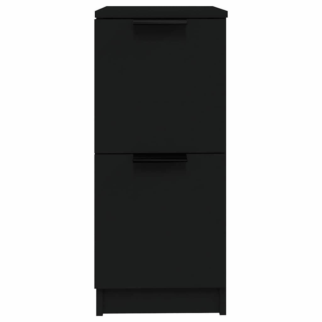 vidaXL Sideboards 2 pcs Black 30x30x70 cm Engineered Wood 5