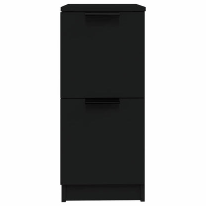 vidaXL Sideboards 2 pcs Black 30x30x70 cm Engineered Wood 5