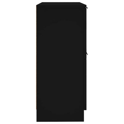 vidaXL Sideboards 2 pcs Black 30x30x70 cm Engineered Wood 6