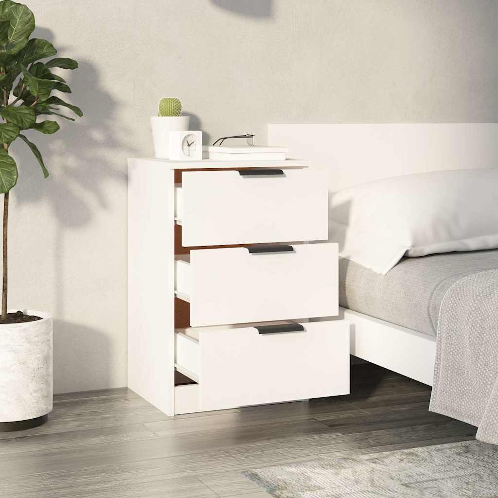 vidaXL Bedside Cabinet White 40x36x65 cm 3