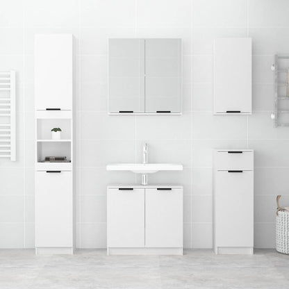 vidaXL Bathroom Cabinet White 64.5x33.5x59 cm Engineered Wood 3