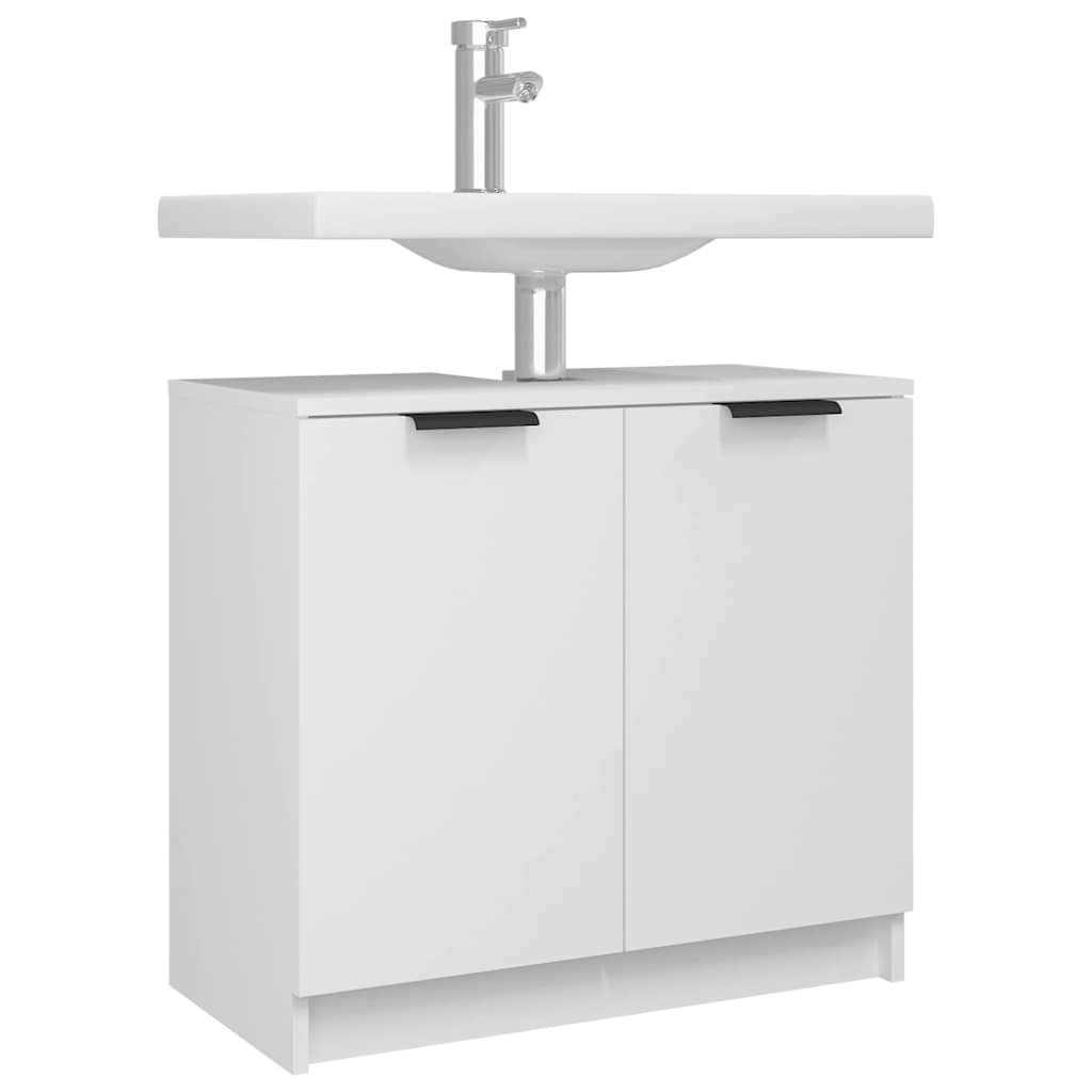 vidaXL Bathroom Cabinet White 64.5x33.5x59 cm Engineered Wood 5