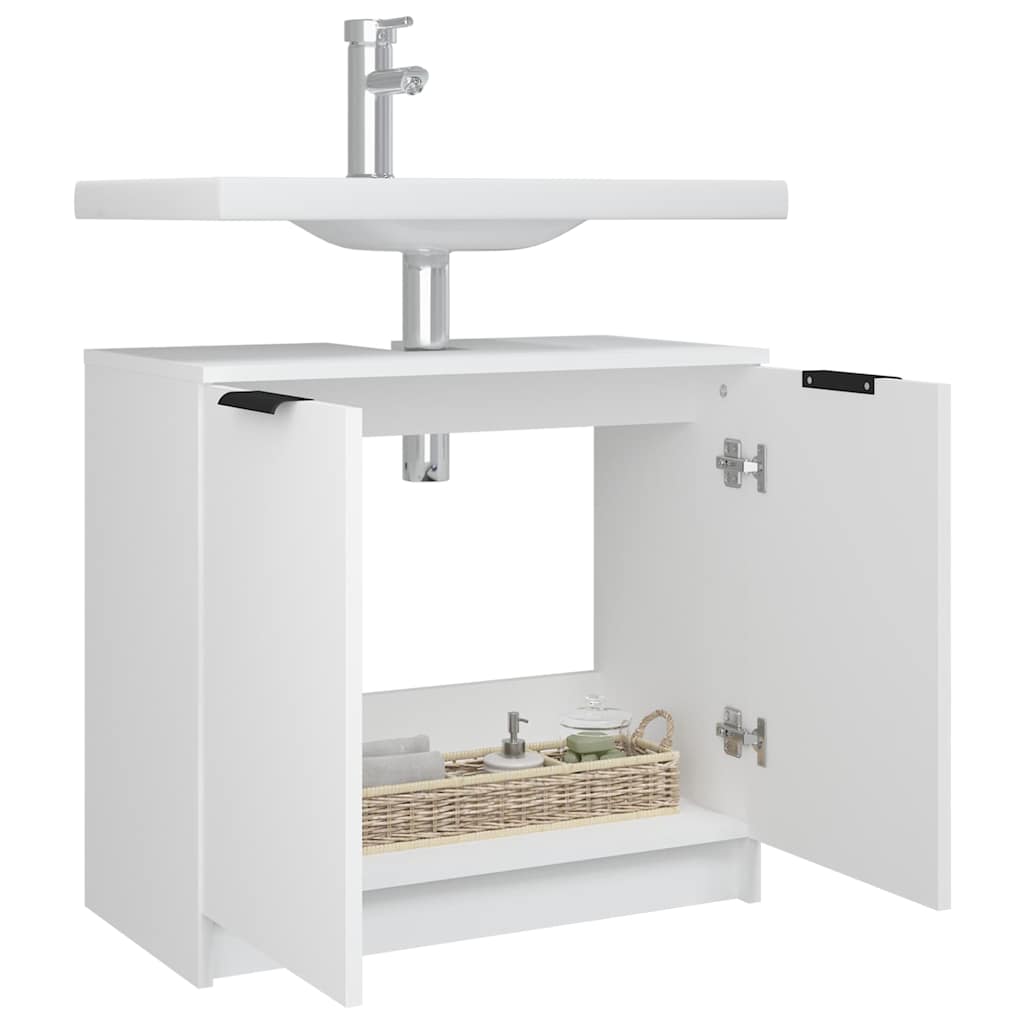 vidaXL Bathroom Cabinet White 64.5x33.5x59 cm Engineered Wood 6