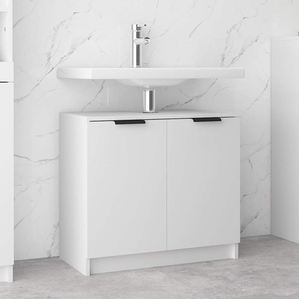 vidaXL Bathroom Cabinet White 64.5x33.5x59 cm Engineered Wood 1
