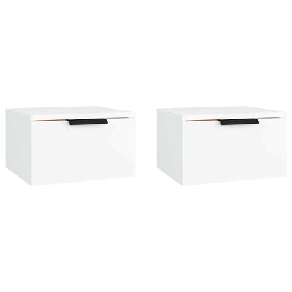 vidaXL Wall-mounted Bedside Cabinets 2 pcs White 34x30x20 cm 2