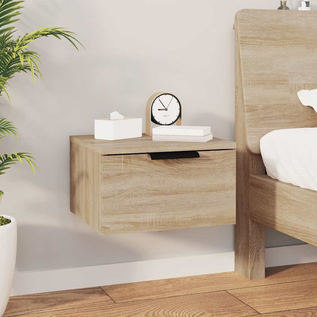 vidaXL Wall-mounted Bedside Cabinets 2 pcs Sonoma Oak 34x30x20 cm 3