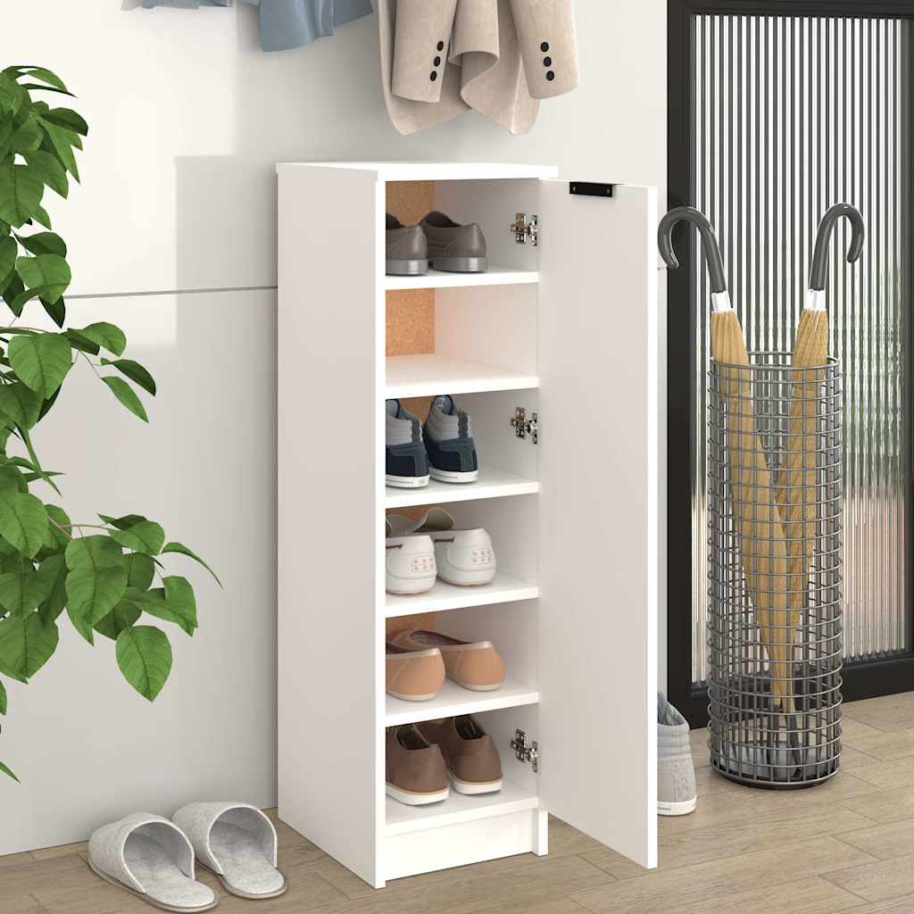 Shoe Cabinet 30x35x100 cm Engineered Wood White