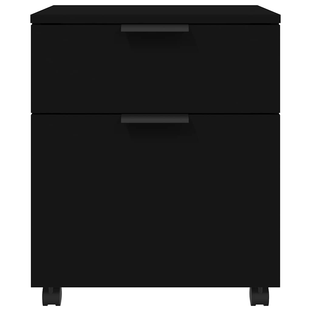 vidaXL Mobile File Cabinet with Wheels Black 45x38x54cm Engineered Wood 5