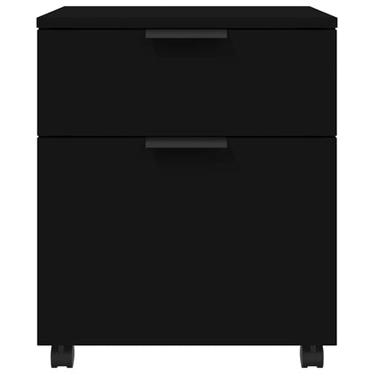 vidaXL Mobile File Cabinet with Wheels Black 45x38x54cm Engineered Wood 5