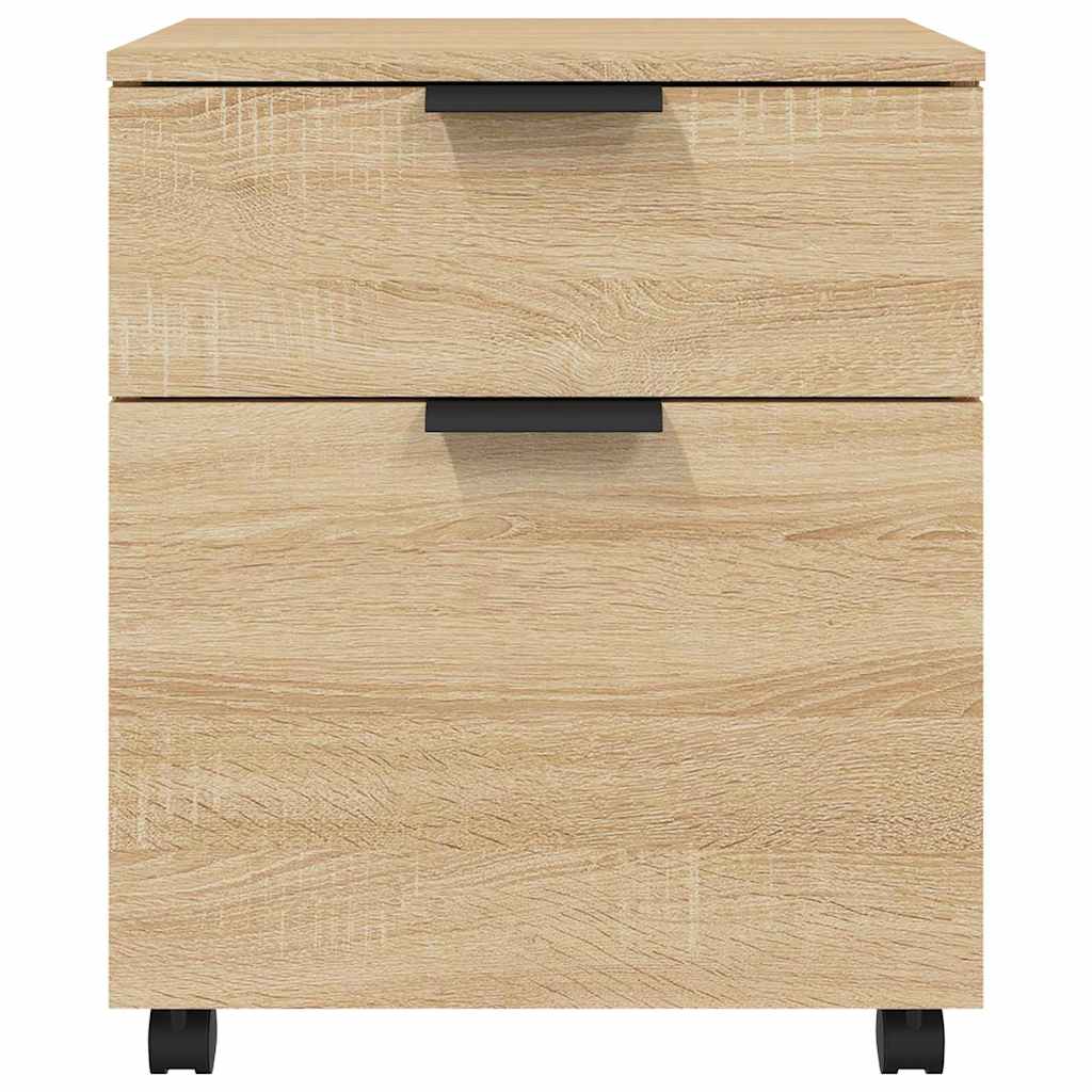 vidaXL Mobile File Cabinet with Wheels Sonoma Oak 45x38x54 cm Engineered Wood 4