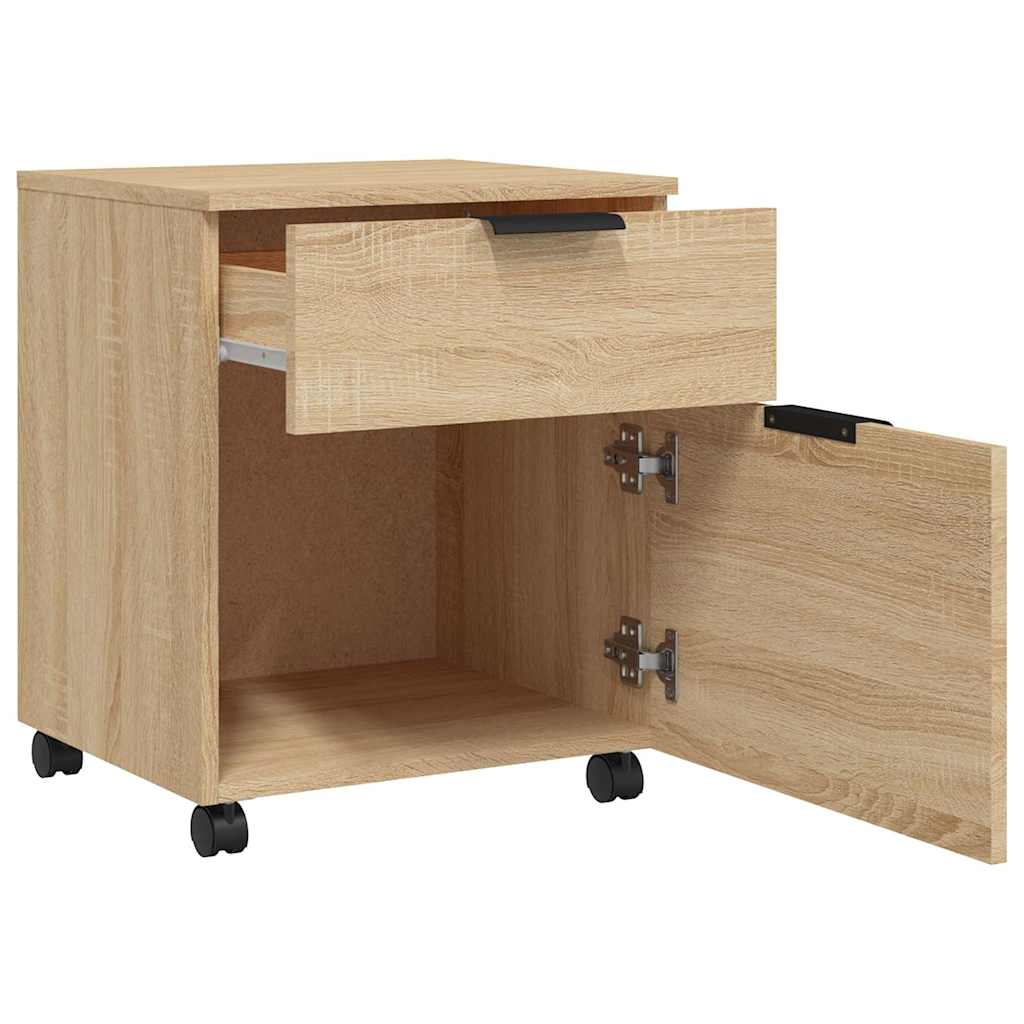 vidaXL Mobile File Cabinet with Wheels Sonoma Oak 45x38x54 cm Engineered Wood 5