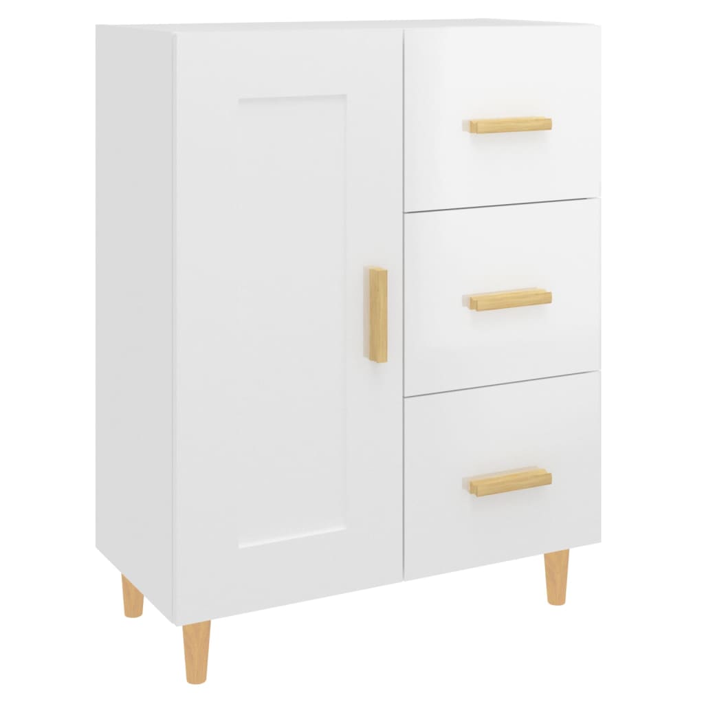 vidaXL Sideboard High Gloss White 69.5x34x90 cm Engineered Wood 2