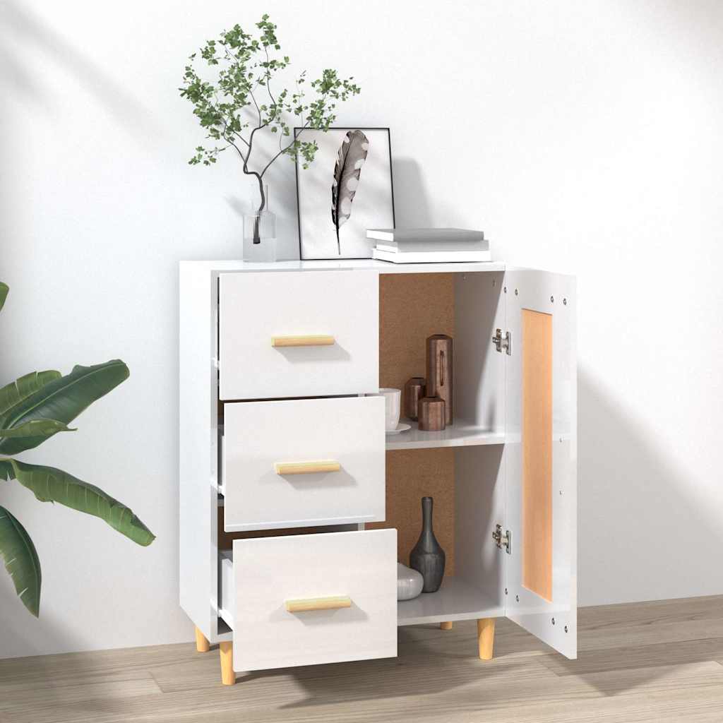 vidaXL Sideboard High Gloss White 69.5x34x90 cm Engineered Wood 3