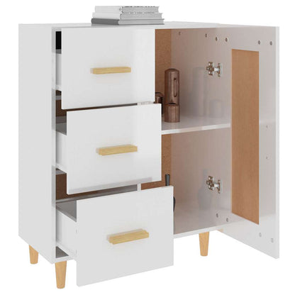 vidaXL Sideboard High Gloss White 69.5x34x90 cm Engineered Wood 5
