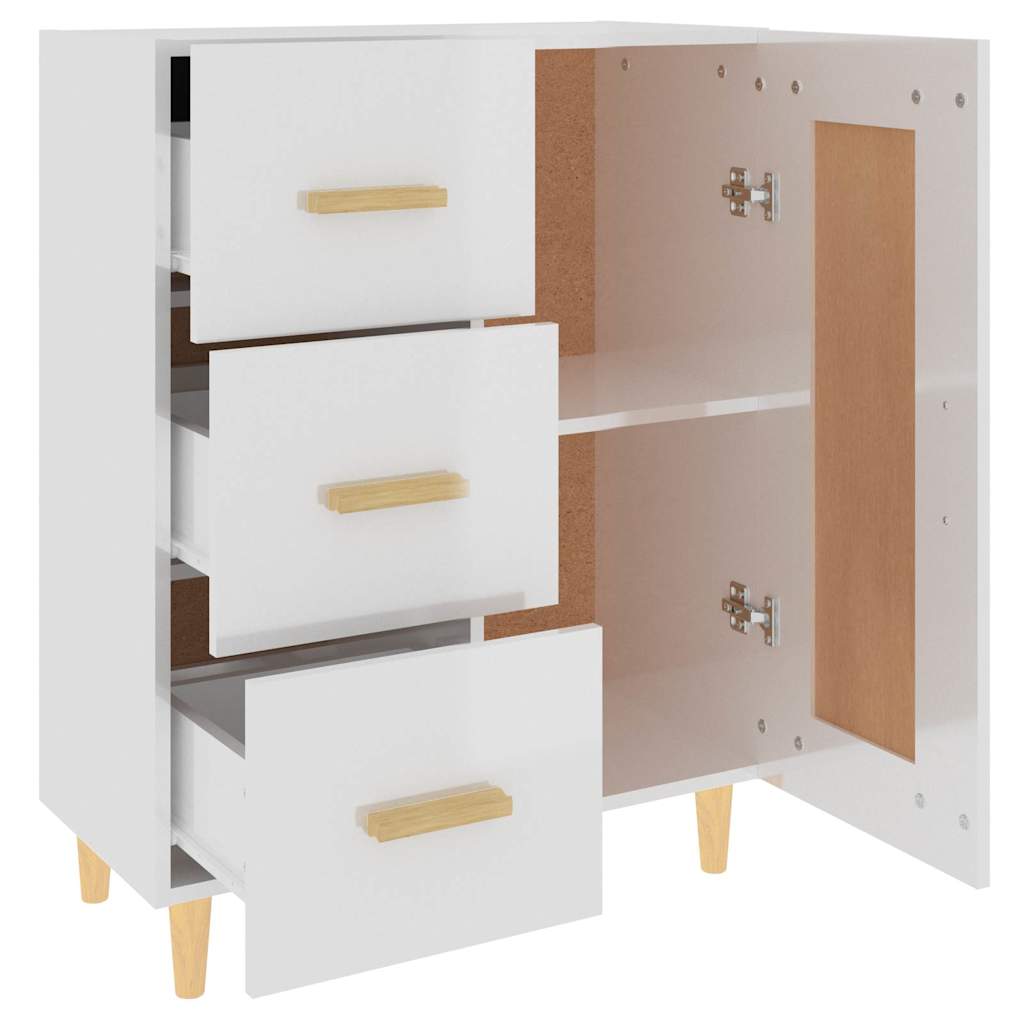 vidaXL Sideboard High Gloss White 69.5x34x90 cm Engineered Wood 6