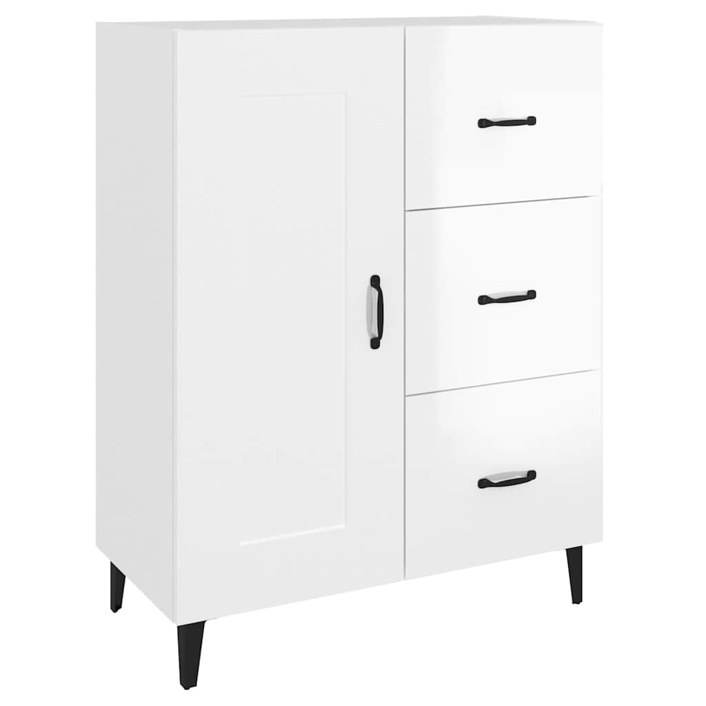 vidaXL Sideboard High Gloss White 69.5x34x90 cm Engineered Wood 2