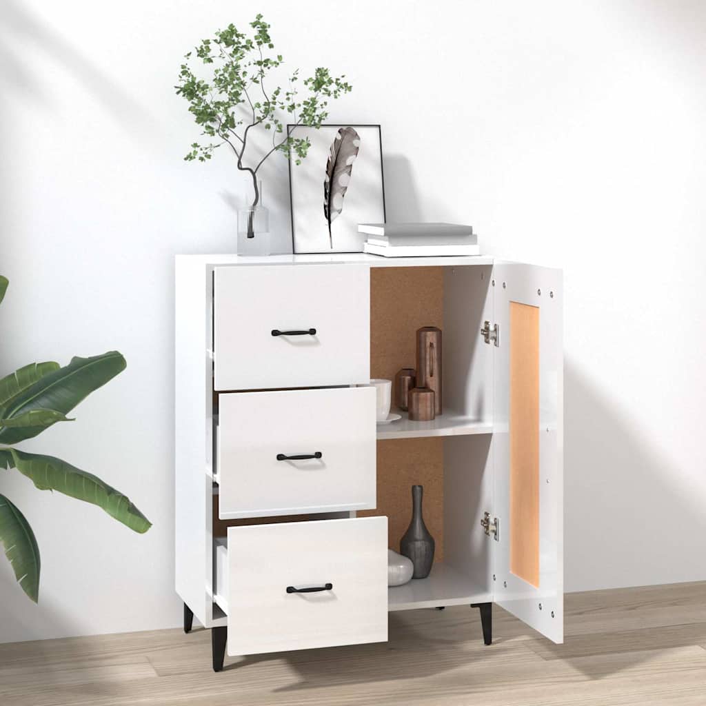 vidaXL Sideboard High Gloss White 69.5x34x90 cm Engineered Wood 3
